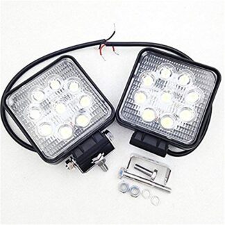 MT371-025X2 -BK+CL XHT(BC) 2PCS Square 27W Spot BEAM LED Off Road Work 9 LED Light 12V 24V SUV Car Truck Boat