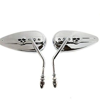 MT383-ST-CD XHT(BC) Chrome Skull Side Mirrors For Harley Springer Softail EFI Sportster 1200 Custom