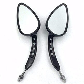 MT383B-BK XHT(BC) Black Skull Side Mirrors Raindrop Shape For Harley Dyna Super Glide Convertible FXDS CONV