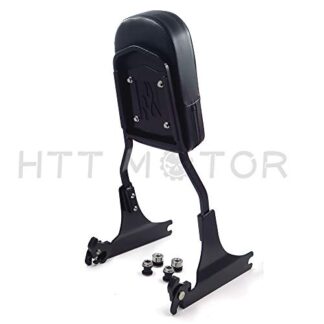 MT501-006F-GBK XHT(BC) Black Detachable Backrest Sissy Bar Flame For Harley 84-99 Softail 05-later FLST