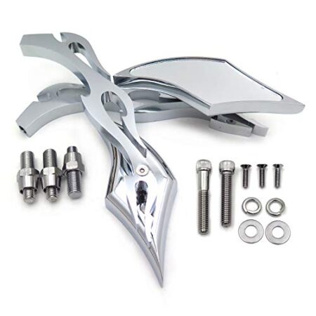 Motor Alloy TWIST DIAMOND Custom Mirror Harley Davidson softail FatBoy Sportster chromed