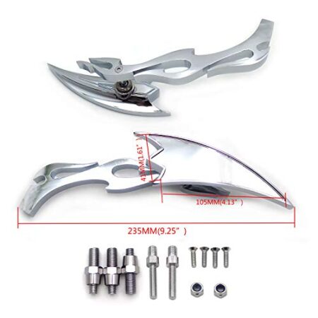 Motor Billet Alloy Arrow Custom Mirror Yamaha YZF-R1 R1 R6 FZR600 YZF600R chrome