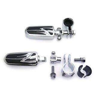 Motorcycle 1" 1 1/4" ENGINE GUARDS Flame Foot Pegs Clamps For Harley Sportster 883 1340