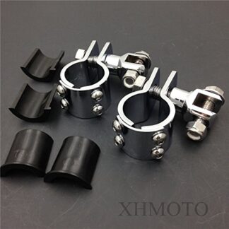 Motorcycle 1 1/4" Engine Guard Footpeg Clamps Mounting Kit For Harley Davidson Chrome