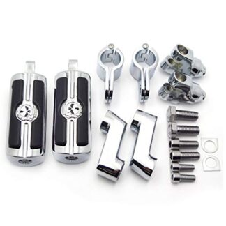 Motorcycle 1" Highway Radical Skull Foot Pegs Clamps For Harley Sportster 883 1340 XL1200