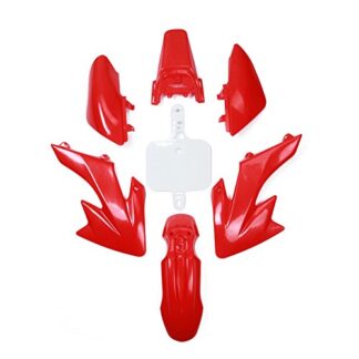 Motorcycle ABS Plastic Fender Kit Body Work Fairing Kit For XR50 CRF50 Chinese 50cc 70cc 90cc 110cc 125cc 140cc 150cc 160cc Dirt Pit Bike (Red and White)