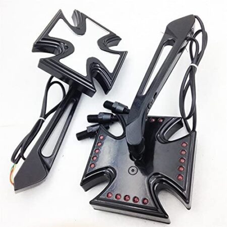 Motorcycle Black Custom Led Turn Siganl Integrated Mirror Fit For Harley Electra Sportster