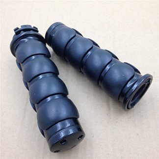 Motorcycle Black Plain 1" Rubber Handlebar Grips for Harley Road King CVO Springer Deluxe