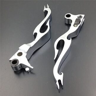 Motorcycle Chrome Brake Clutch Flame Lever Harley Davidson Xl Sportster 883 1200 Softail by SMT-MOTO