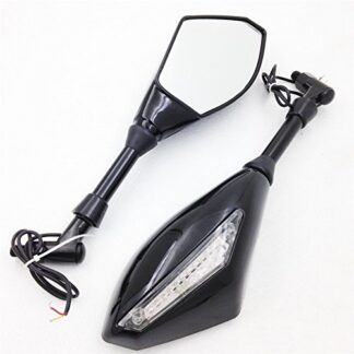 Motorcycle Motorcycle Integrated LED Turn Signals Side Mirrors for street bike Gloss black