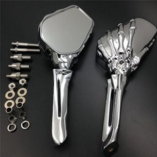 Motorcycle Skull Mirror Yamaha Road Royal Max Vstar 1100 1300 1600 1700 Warrior Virago Chro