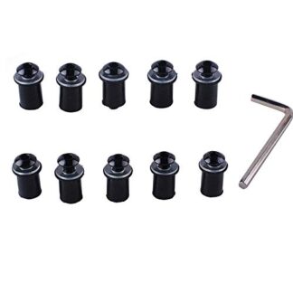 Motorcycle Wellnut Bolt Kit - Windscreen - Black - Honda CBR 600rr 1000rr, Suzuki GSXR 600 750 1000, Yamaha R1 R6 R6s, Kawasaki ZX6R ZX9R ZX10R ZX12R