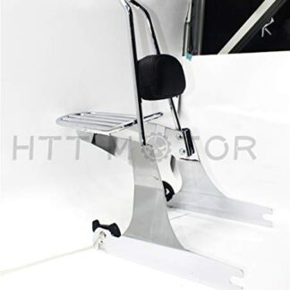 Passenger Detachable sissybar backrest luggage rack For Harley Dyna 02-05 Chrome