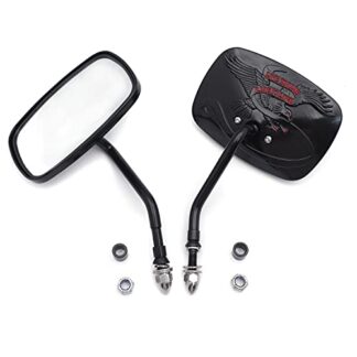 Rear View Side Mirrors For Harley Davidson Eagle Spirit Live to Ride 3D Black
