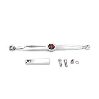 Red Maltese Cross Style Shift Linkage for Harley Road Glide FLTR Fat Boy FLSTF Heritage Springer Chrome Black No Logo