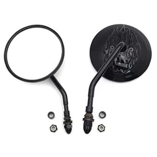 Round Rear Side View Mirrors For Harley Street Glide EFI FLHXI Softail FXSTS Black