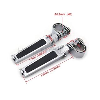 SMT- 1 1/4" Chrome Rubber Inlay Footpegs Compatible With Harley Sportster Springer Street Bob [B00RW3DRQC]