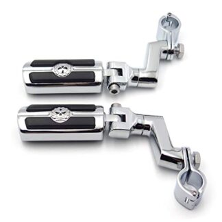 SMT-1" Skull Foot Pegs Mount Clamps Compatible With GoldWing GL1800 GL1500 GL1100 GL1200 [B00RUE0036]