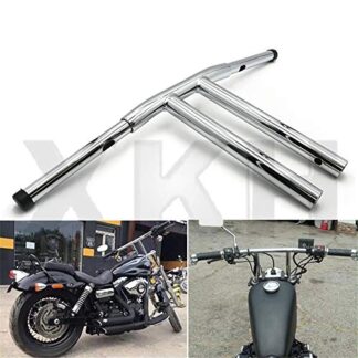 SMT- 12" Rise T-Bars Handlebar Drag Bar Compatible With Harley 96-17 Sportster Dyna Softail Chrome [B07LCZ8MX5]