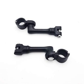 SMT-Black Long Angled Adjustable Highway Peg Mounting Kit Compatible With any Bike Equipped with 1-1/2 inch (1.5") Front Engine Guard Frame Tube Yamaha V-STAR Roadstar Suzuki Boulevard [B01AVHBMH6]