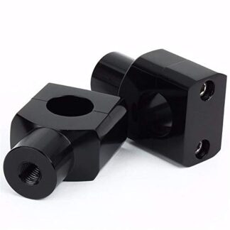 SMT-Black ROUND 1" Handlebar Riser Clamp Compatible With Harley Kawasaki Suzuki Yamaha Honda [B0172QJPHS]