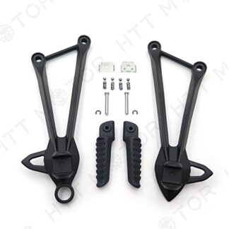 SMT-Black Rear Passenger Foot Pegs Bracket Compatible With Kawasaki Zx10R Zx-10R 2008 2009 2010 [B00RUDYKOM]