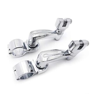 SMT-Chrome 360 Degree Adjustable Highway Peg Mounting Kit Compatible With any Bike Equipped with 1-1/4 inch Front Engine Guard Frame Tube GoldWing VTX1300 Shadow Valkyrie Triumph [B01AVH3MTM]