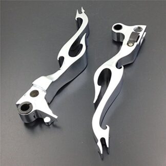 SMT-Chrome Brake Clutch Flame Lever Compatible With Harley Fxstc Softail Custom Fxstb Night [B00RUE6J90]
