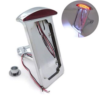SMT-Chrome License Plate Assembly Led Tail Brake Light Compatible With Side Mounted Verticle [B00RUE53QA]