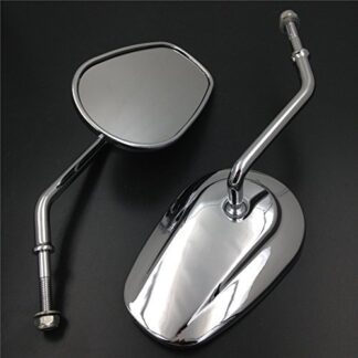 SMT-Chrome Rearview Mirrors Compatible With Harley Davidson Flstc Fxdb Dyna Fxdf Flstf 8mm [B00RUE2MPK]