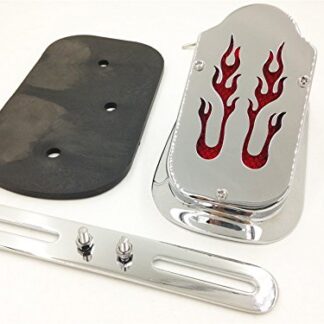 SMT-Chrome Red Metal Flame Brake Tail Light Signal Compatible With Bike [B00RUE8G96]