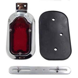 SMT-Chrome Red Tombstone Skull Brake Tail Light Signal Compatible With Motorcycle Bike [B00RUES2PY]