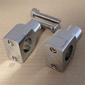 SMT-Chrome Round 1" Handlebar Riser Clamp Compatible With Harley Kawasaki Suzuki Yamaha Honda [B00RUEH4MG]