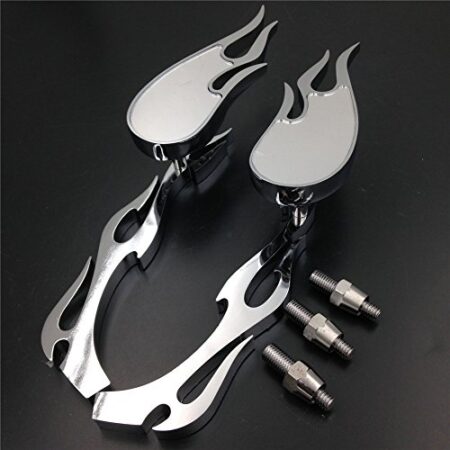 SMT-Chrome Running Mirror Compatible With Honda Kawasaki Suzuki Hayabusa Yamaha R1 R6 Flame [B00RUDVITM]