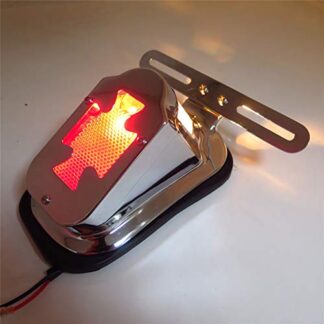 SMT-Chromed Red Metal Brake Tail Light Signals Compatible With Flstn Deluxe Springer Big Twin [B00RUDY17S]