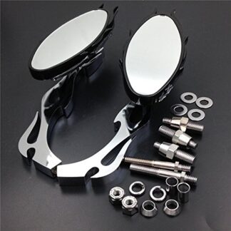 SMT-Flame style rearview mirror Compatible With any cruiser chopper custom Chrome [B00RW3Q16K]