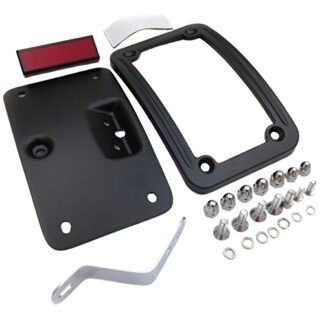 SMT-License Plate Mounting Frame Kit Compatible with Harley Softail Deluxe FLSTN 2005-2014 Black [B00RNIVOBQ]