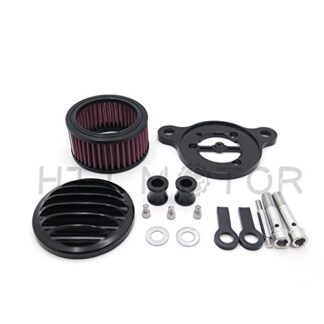 SMT MOTO- Black Air Cleaner Intake Filter System Kit for Harley Sportster XL883 XL1200 1988-2015 Black