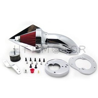 SMT MOTO- Motor Triangle Spike Air Cleaner Intake Filter Kit For Honda Vtx1300 Vtx 1300 1986-2012 Chrome