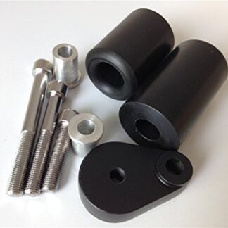 SMT-No Cut Frame Slider Protector Compatible With 2007 2008 Kawasaki Ninja Zx-6R Zx6R Black [B00RUELFG2]