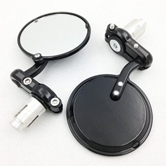 SMT-Round Bar End 7/8'' Mirrors Compatible With Aprilia Vespa Kymco Piaagio Agusta Ktm Bmw Black [B00RW3HC6S]