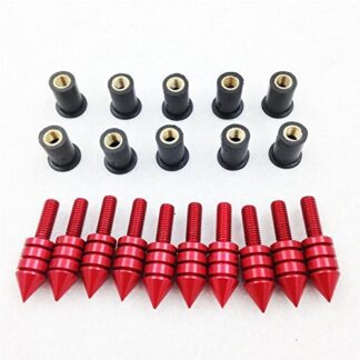 SMT-Windshield Spike Bolts Nuts Screw Compatible With Yamaha Kawasaki Ducati Honda Suzuki Red [B00V2ZL0XS]