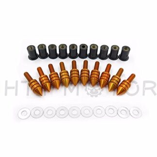 SMT-Windshield Spike Bolts Screw Nuts Compatible With Suzuki Yamaha Kawasaki Ducati GOLD [B00V2ZKVOM]