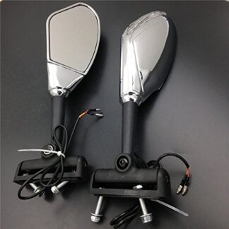 SMT-Yellow Led Lights Mirror Compatible With Yamaha Fzr Yzf 600 750 R6 R6S R1 Fz6S Fjr1300 Chrome [B00RW3KK2G]