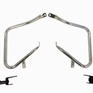 Saddlebag Guards with Bottom Supports Compatible with 2014-up Harley Davidson Road King Electra Glide Ultra Classic Limited - Chrome …