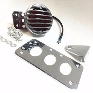 Side Mount License Bracket Tail Light for Custom Bobber Chopper Sportster XL Chrome with Chrome light