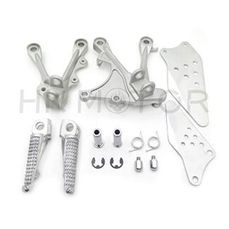 Silver Front Rider Foot Pegs Bracket Fit For Kawasaki Zx6R 2005 2006 2007 2008