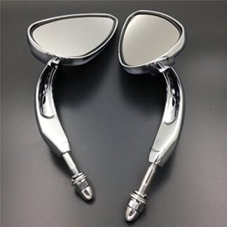 Skull Flame Side Mirrors for 1984-2014 universal to most Harley bike Fat Boy FLSTF chrome