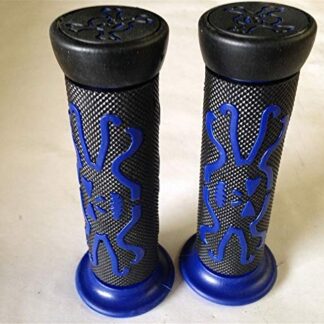 Skull Grips BLUE QUAD YAMAHA KAWASAKI POLARIS SEADOO WATERCRAFT BOMBARDIER JET SKI FOREMAN RECON RINCON Brute Force Prairie ATV BRUIN GRIZZLY KODIAK(7/8" BOTH SIDE)