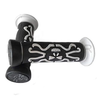 Skull Grips GRAY QUAD YAMAHA KAWASAKI POLARIS SEADOO WATERCRAFT BOMBARDIER JET SKI FOREMAN RECON RINCON Brute Force Prairie ATV BRUIN GRIZZLY KODIAK(7/8" BOTH SIDE)